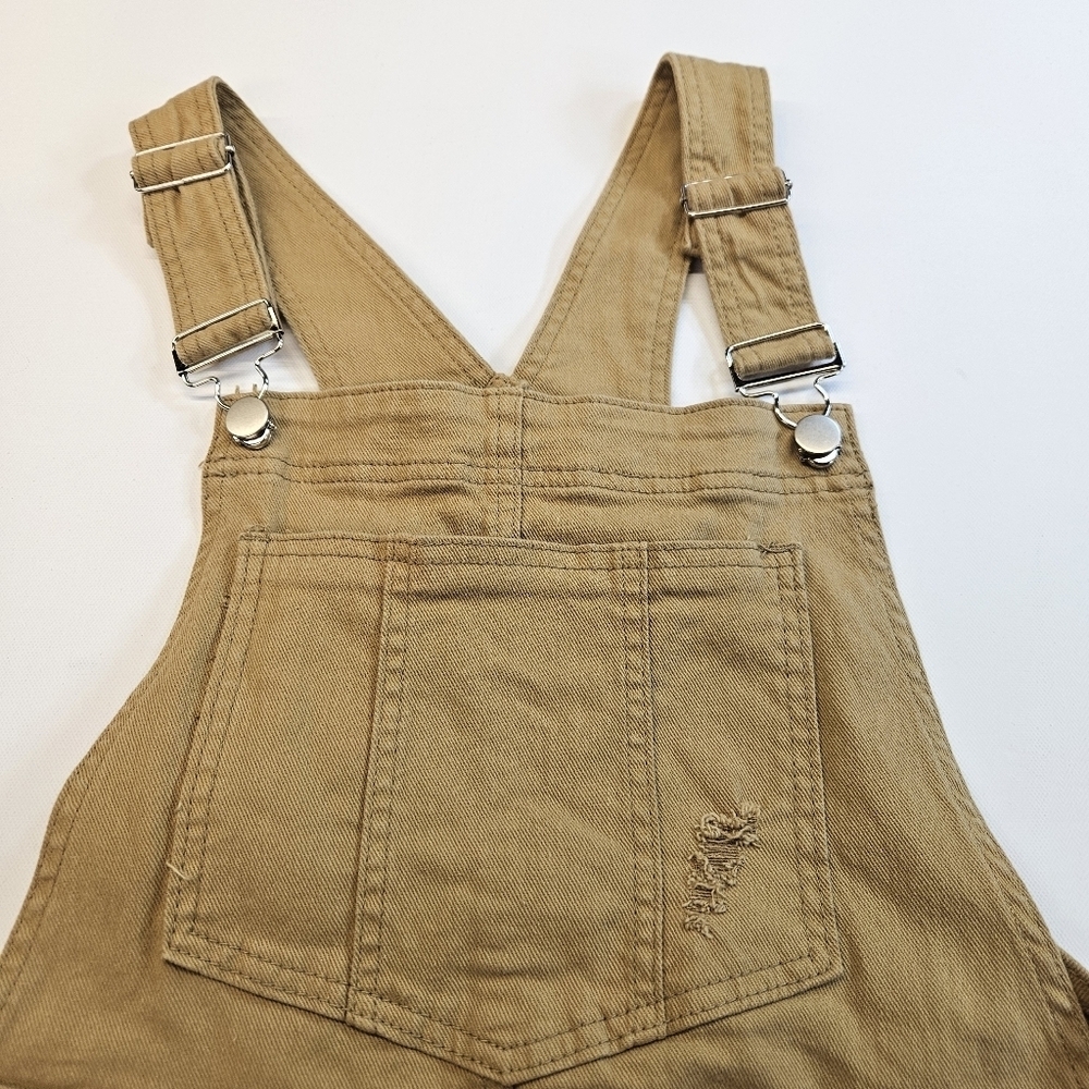 Bohme Distressed Denim Overall Skirt Shortalls Raw Hem Oversized Women Sz Medium